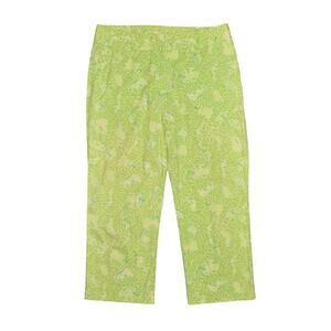 LILLY PULITZER $78 Green Zoo Animal‎ Print Cotton Capri Pant Size 10